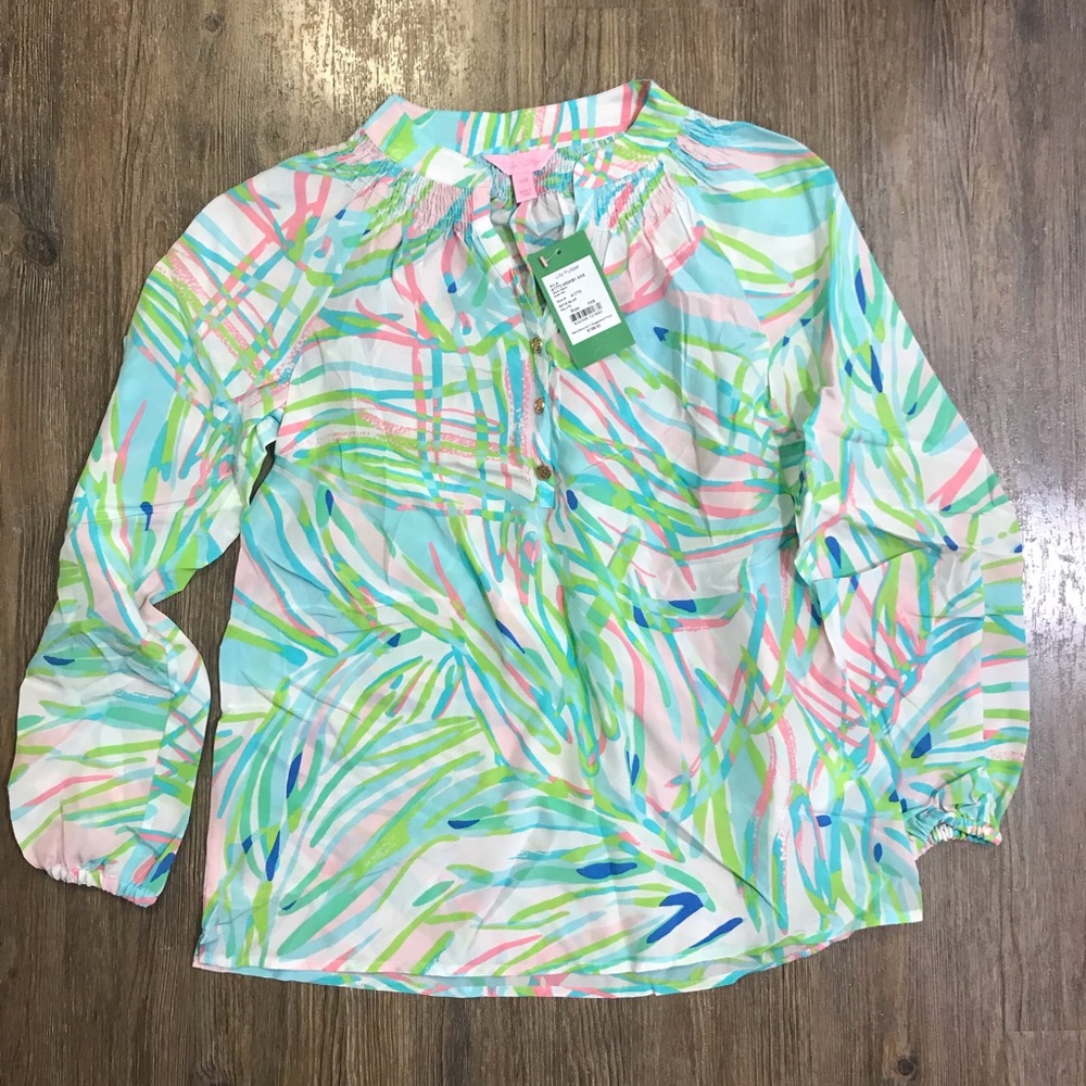 NWT Lilly Pulitzer Elsa Top in Skye Blue Salute